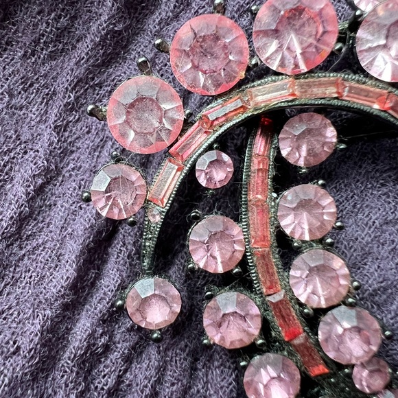 Vintage Pink Rhinestone Brooch - Picture 3 of 6